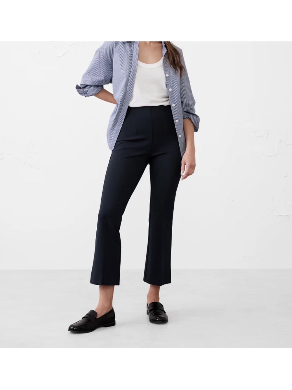 Banana Republic Bootcut Cropped Ponte Pull-on Pants Trousers Small Petite